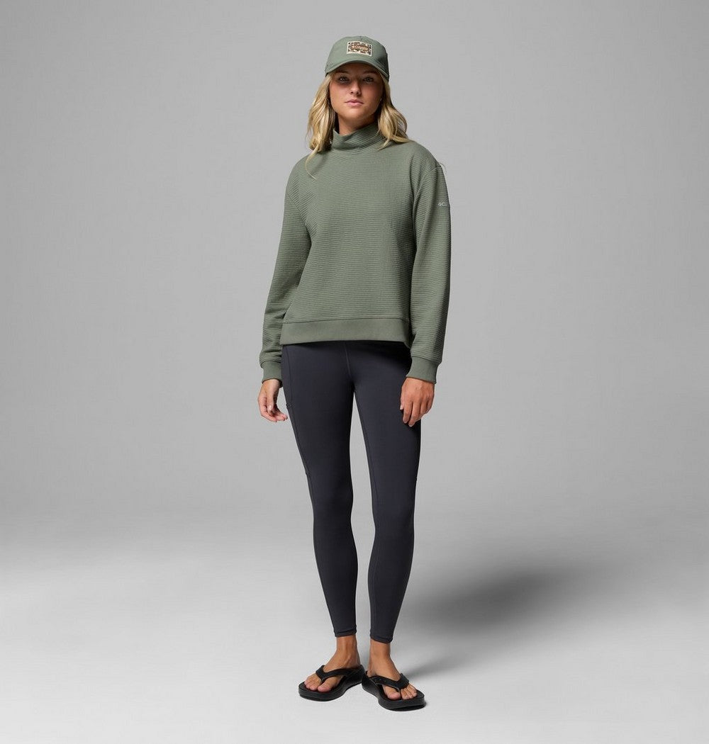Women's Mock Neck Long Sleeve Shirt - Green