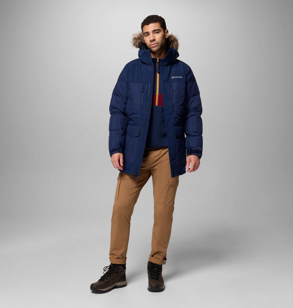 Men's Hooded Insulated Parka - Brown Black
