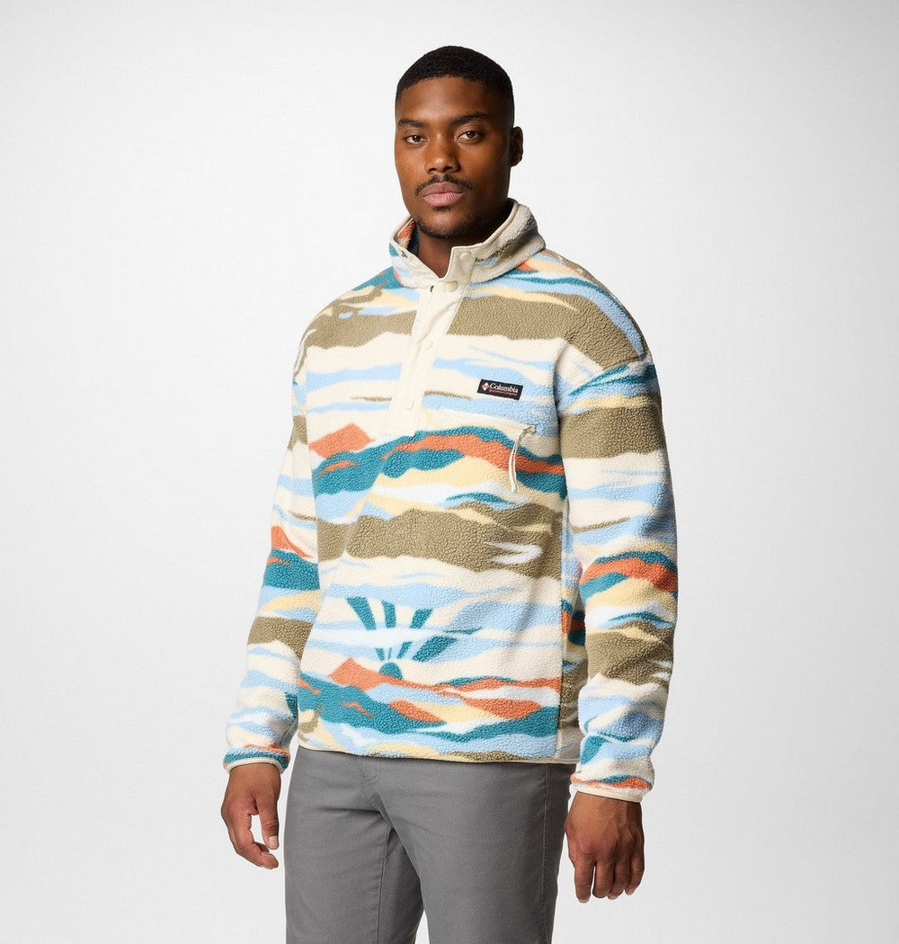Men's Printed Half-Snap Fleece Pullover