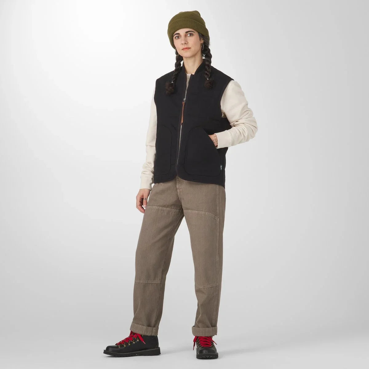 Insulated Cotton Canvas Utility Vest - Black Olive