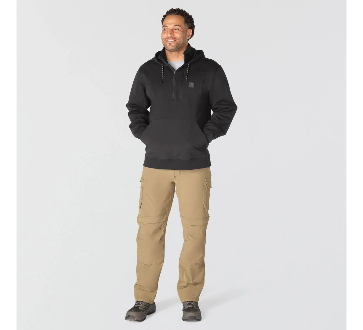 Men's Water-Repellent Reinforced Hoodie - Black