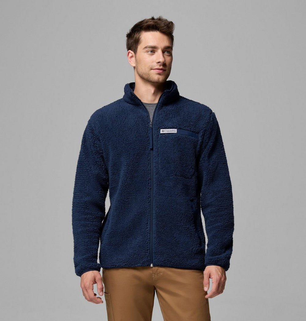 Men's High-Pile Full-Zip Fleece Jacket - Navy