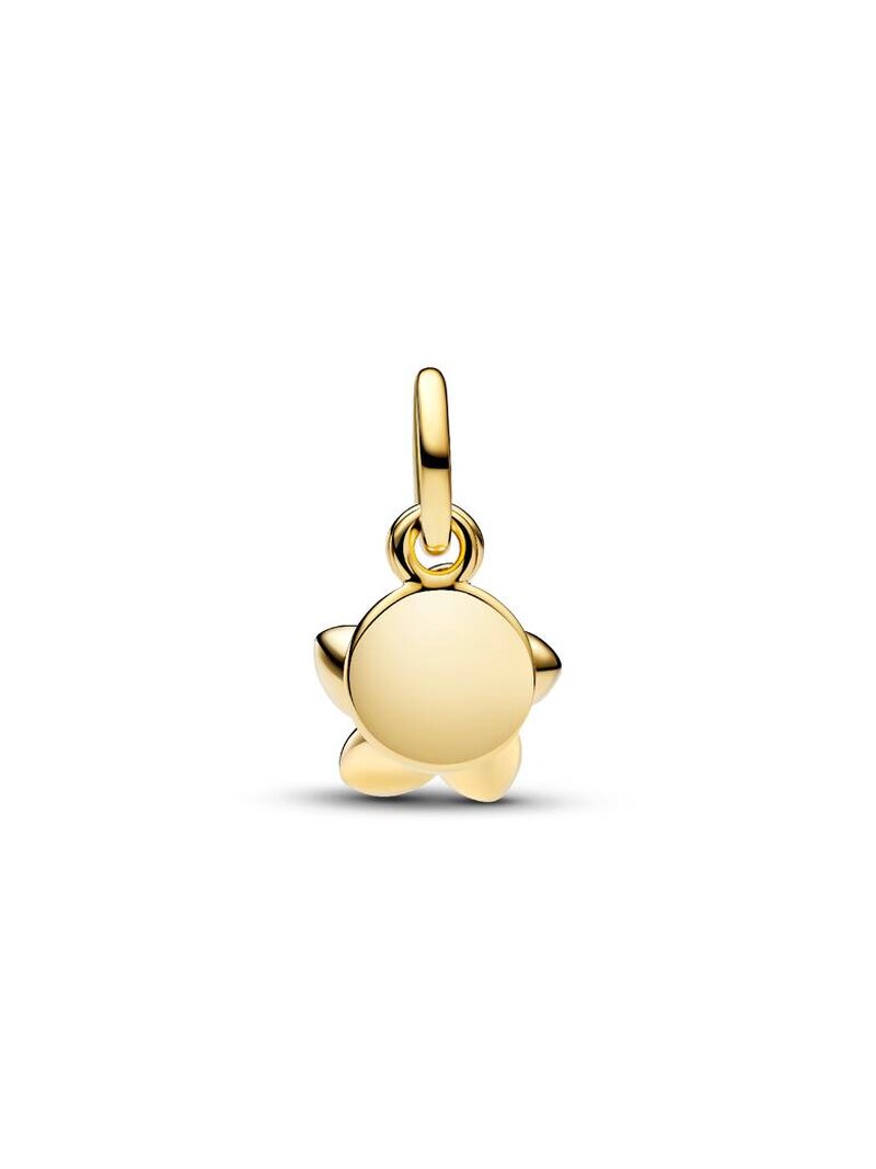 Pink Flower Gold-Plated Dangle Charm
