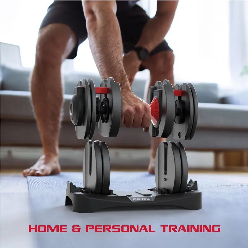FitRx Smart Bell Quick Select Adjustable Dumbbell, 5-52.5 Lbs