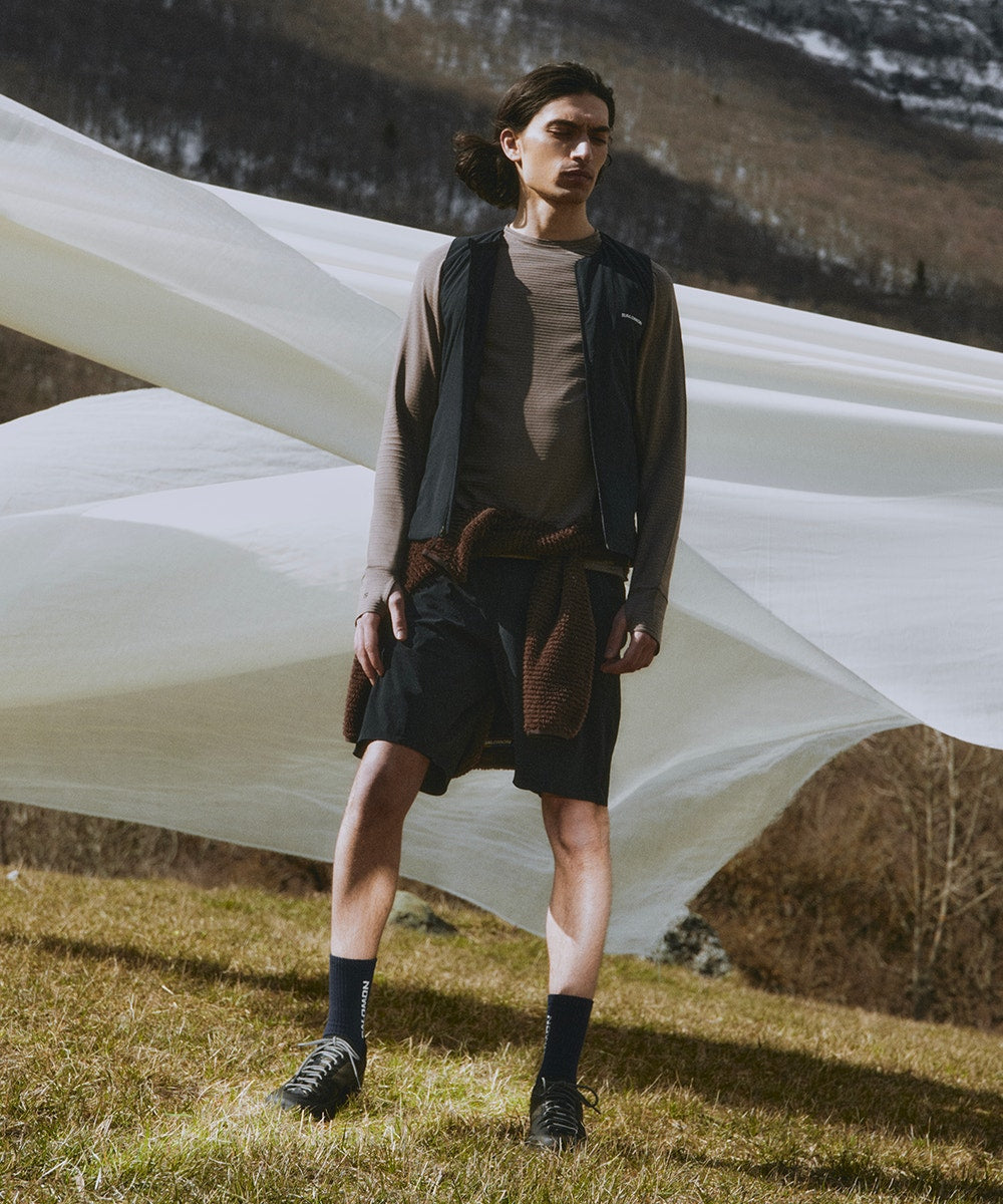Leather And Mesh Trail Sneaker