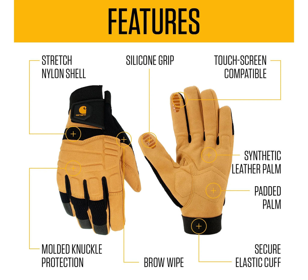 High-Dexterity Synthetic Leather Work Gloves - Black