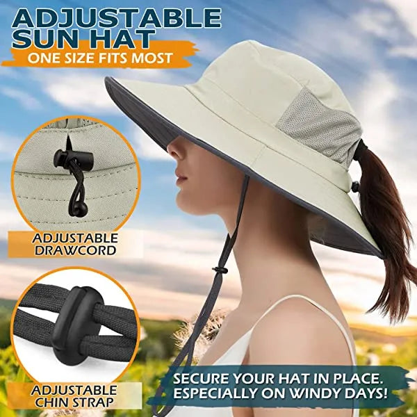 Sun Hat For Men/Women, Waterproof Wide Brim Bucket Hat Foldable Boonie Hat For Fishing Hiking Garden Safari Beach Upf 50/Waterproof