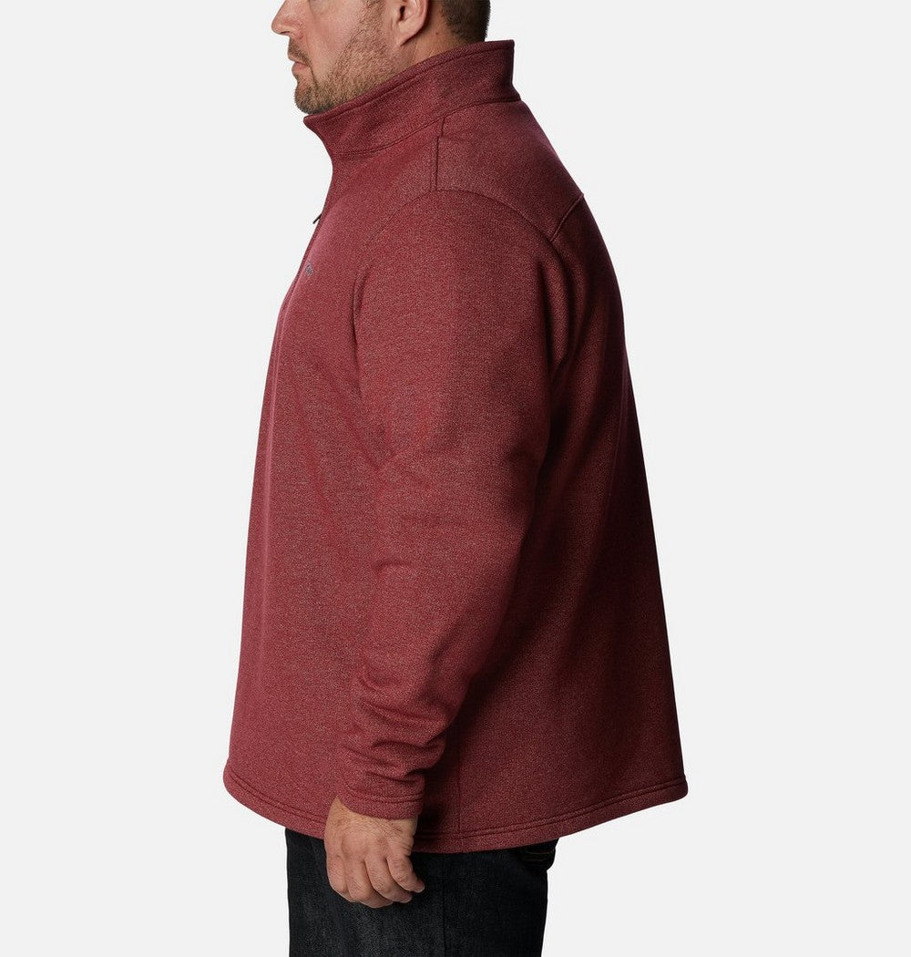 Men's Big Cotton-Blend Half-Zip Pullover - Black