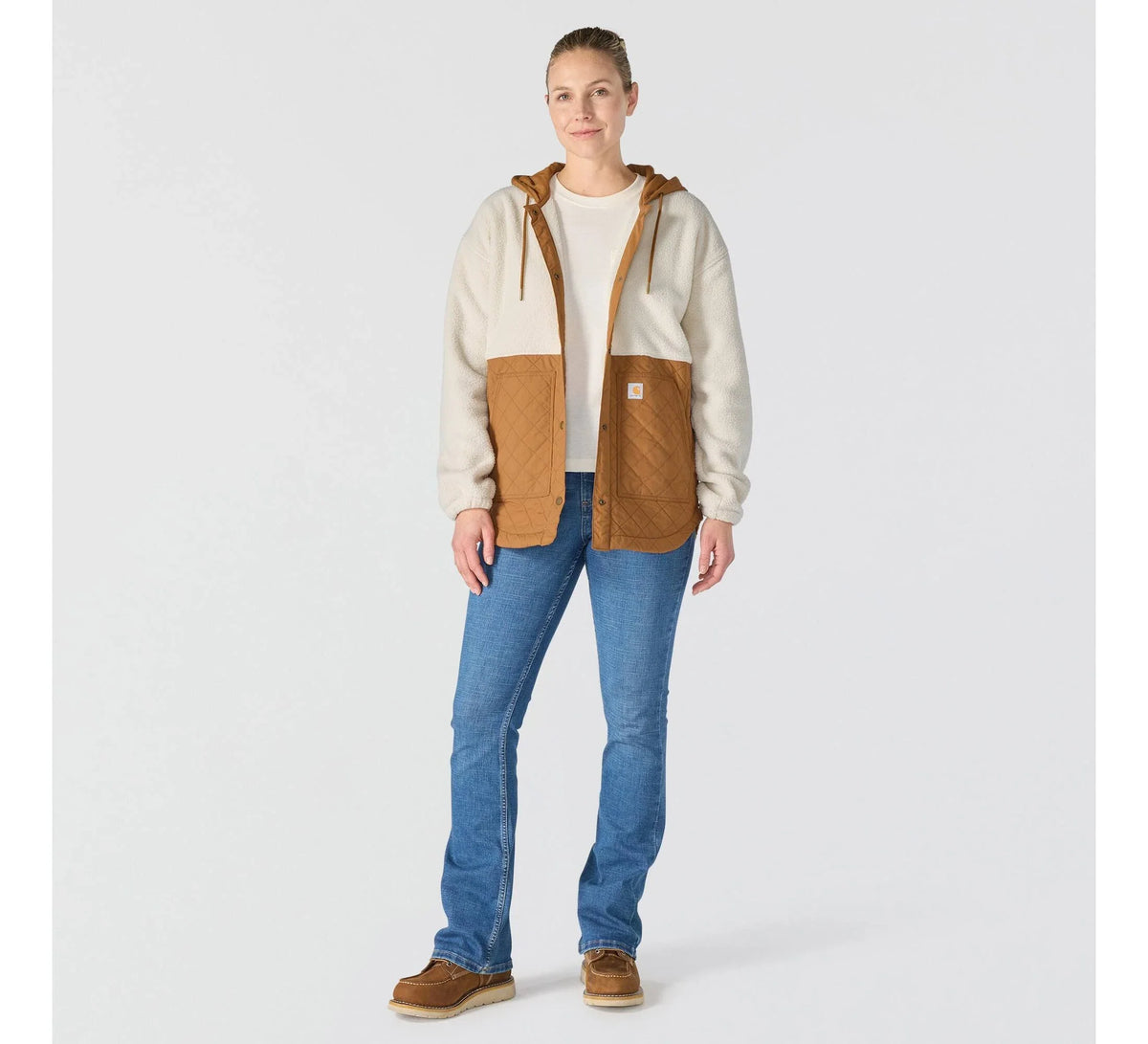 Women's Insulated Hooded Shirt Jacket - Oat