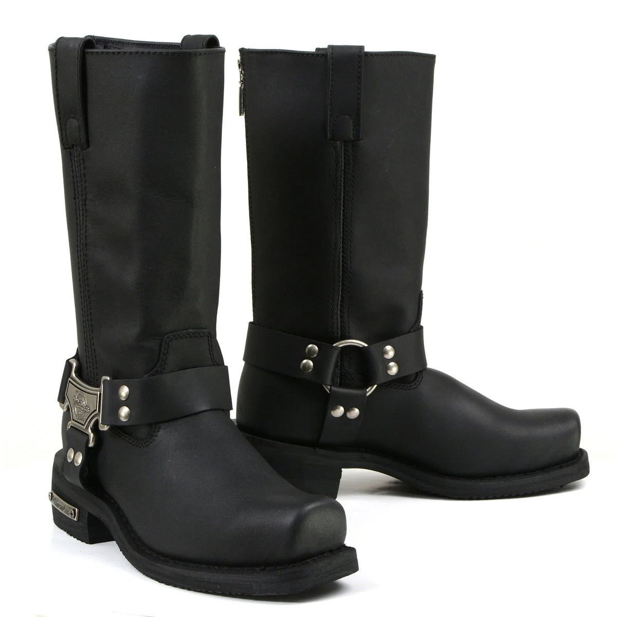 Men's Harness Motorcycle Boots - Black