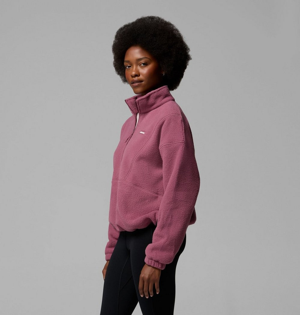 Women's Fleece Half-Zip Pullover - Blue Grey