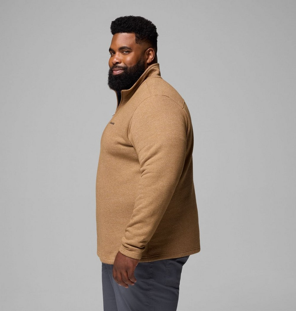 Men's Big Cotton-Blend Half-Zip Pullover - Black