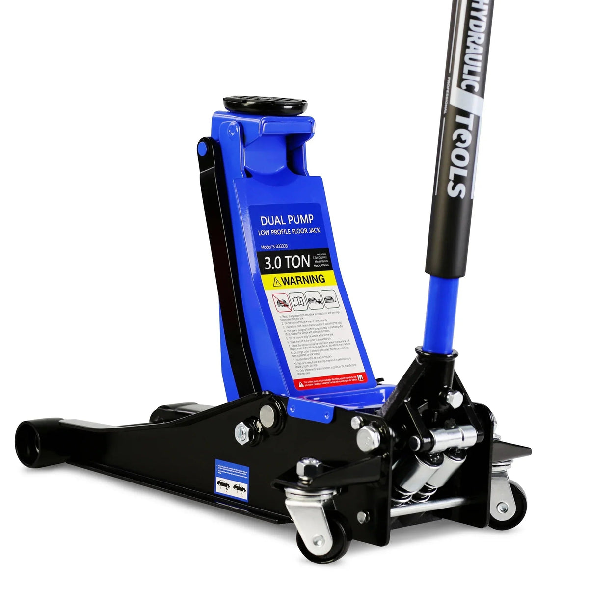 Seizeen Low Profile Floor Jack, 3 Ton (6600 lbs), 3.3 in-19.7 in Lift Range, 52 in Extended Handle