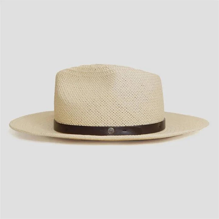 Geoffery Straw Fedora Hat - Natural