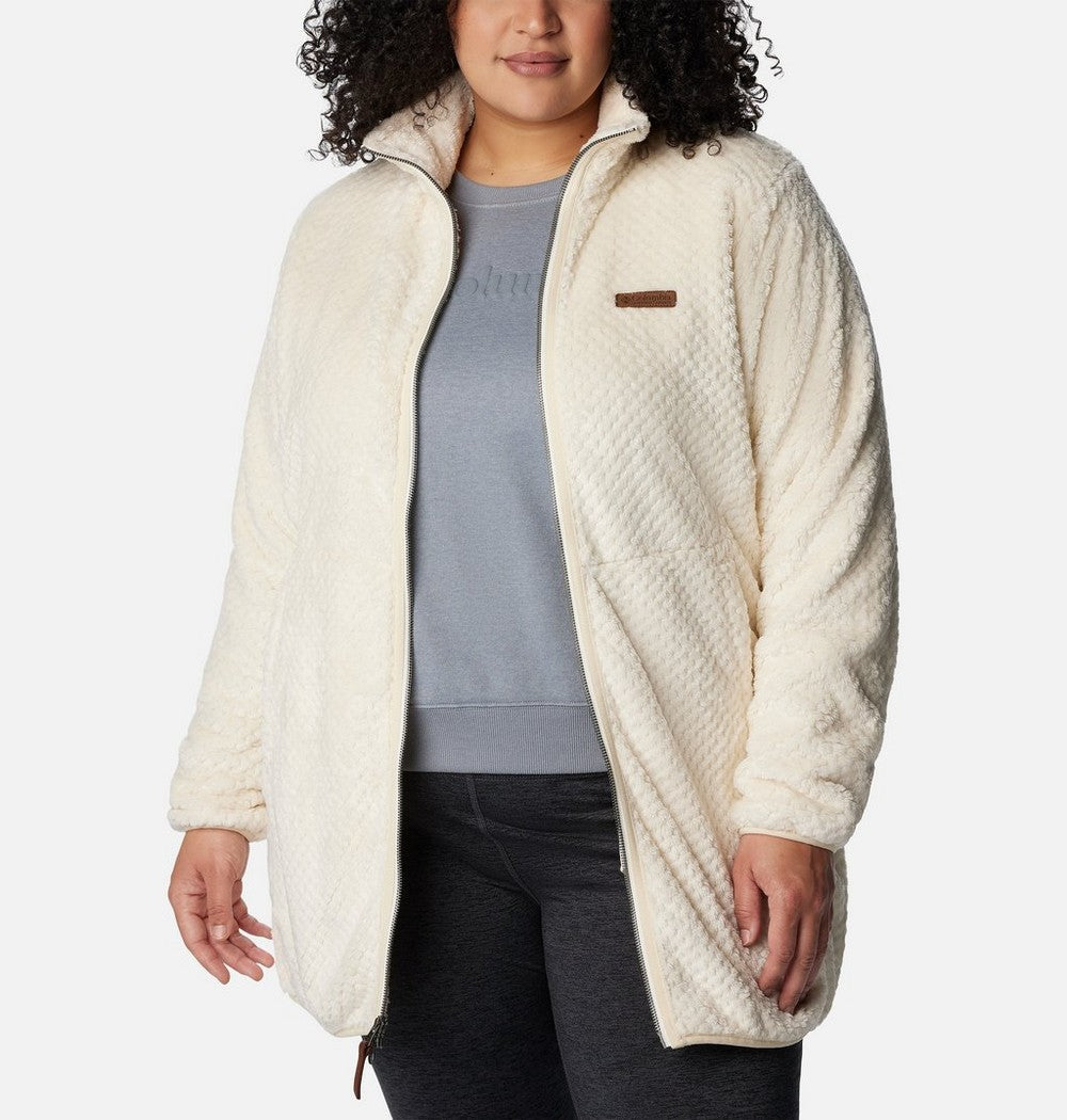 Women's Plus Long Full-Zip Fleece Jacket - Blue