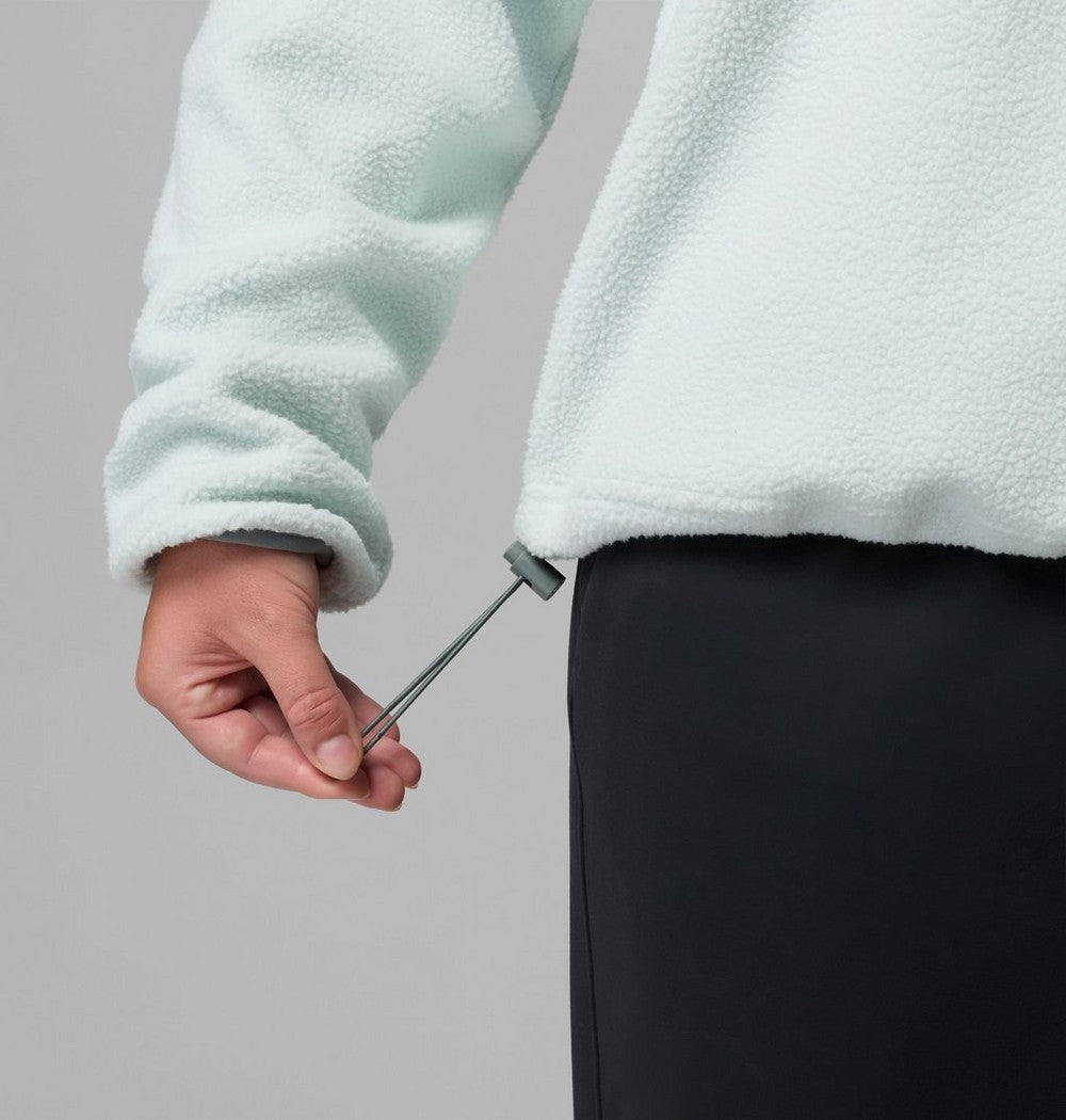 Women's Plus Cropped Sherpa Half-Snap Pullover - Tan