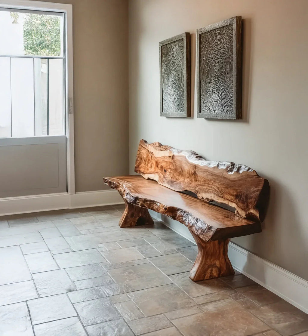 Live Edge Solid Wood Bench