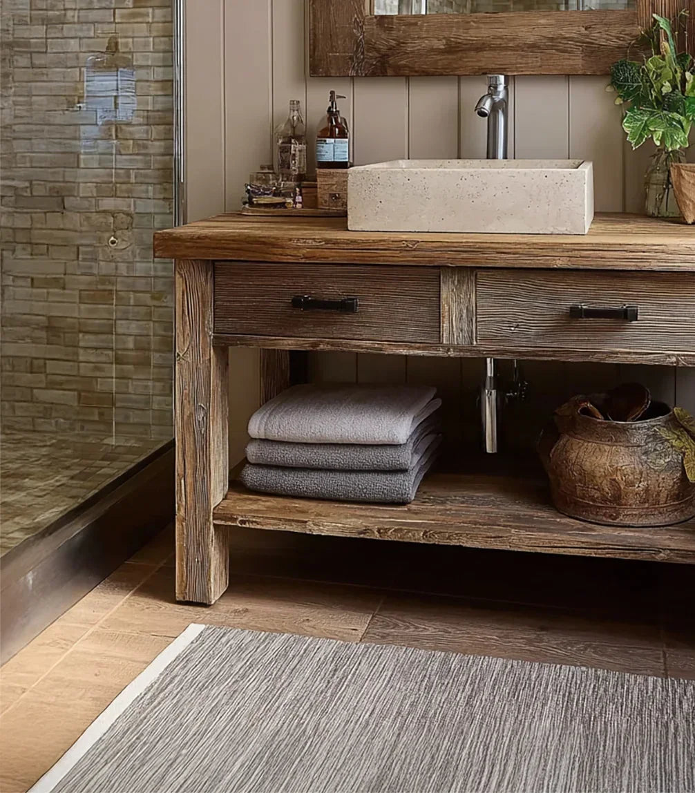Wooden Rustic Style Handmade Bathroom Vanity