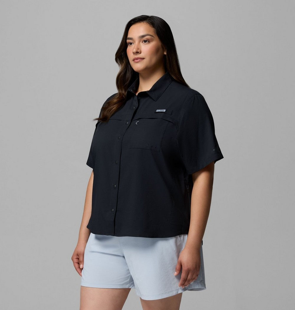 Women's Plus Short-Sleeve Fishing Shirt - Blue