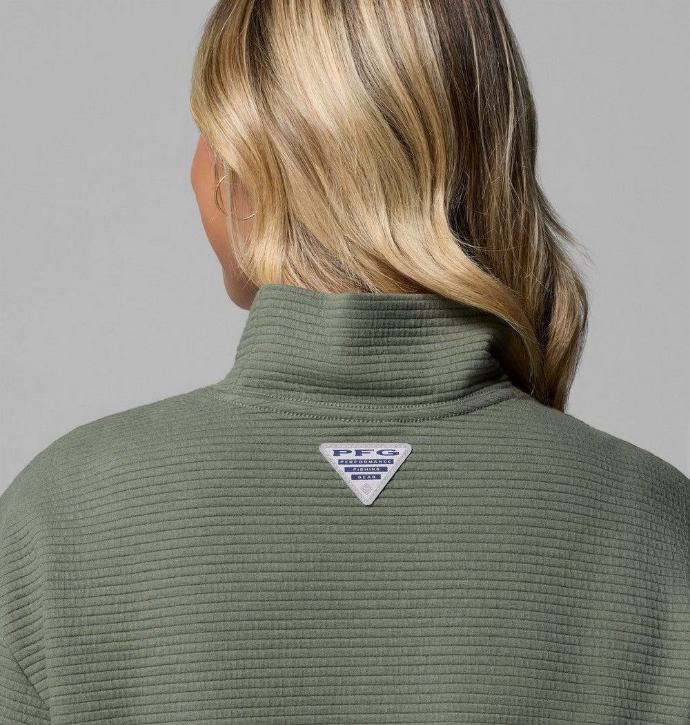 Women's Mock Neck Long Sleeve Shirt - Green