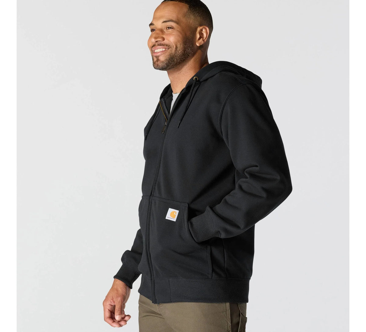 Men's Water-Repellent Full-Zip Hoodie - Black