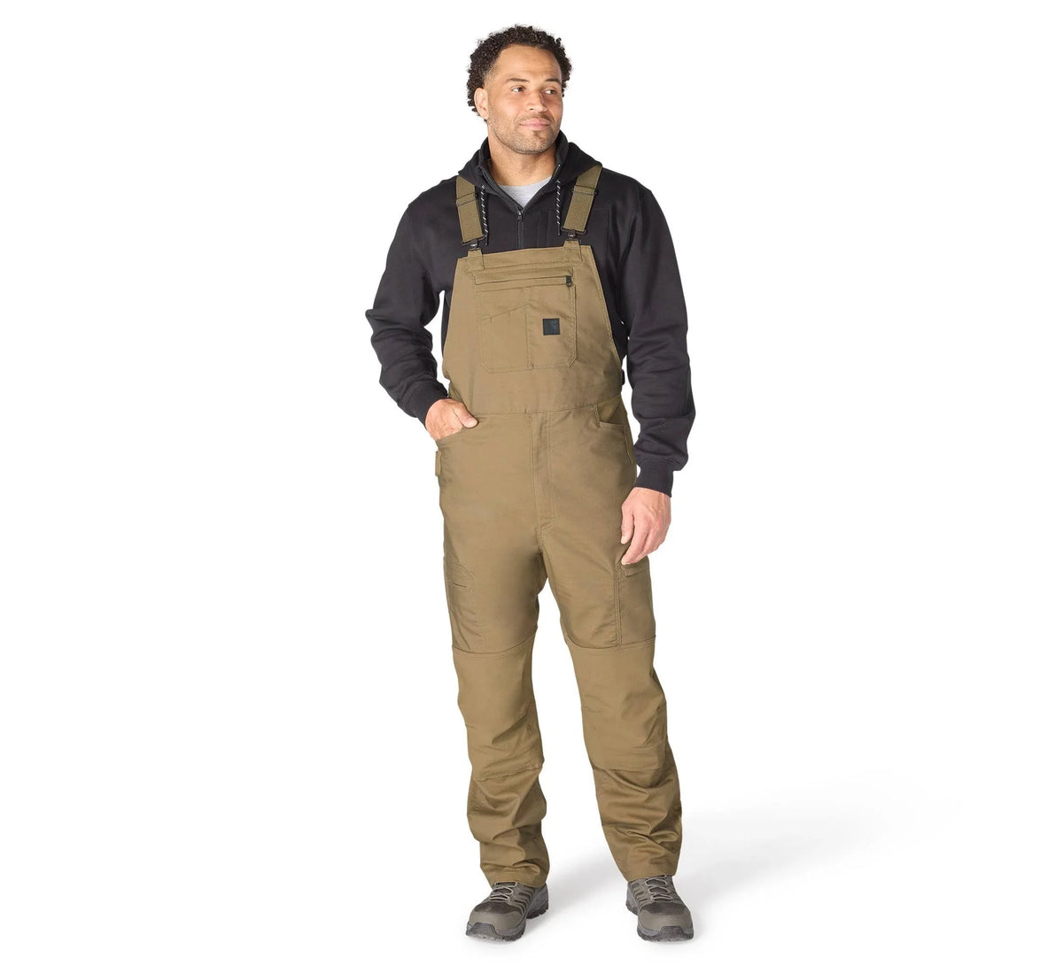 Men's Stretch Canvas Work Bib Overalls - Green