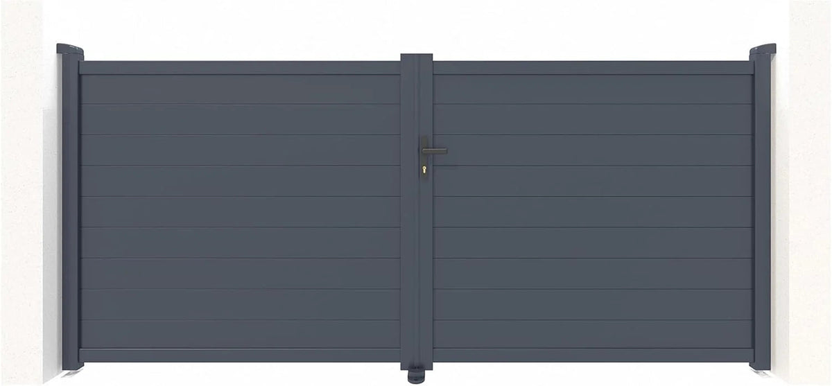 Casanoov Aluminium Folding Driveway Gate 4m x 160cm Grey - KIT-000024