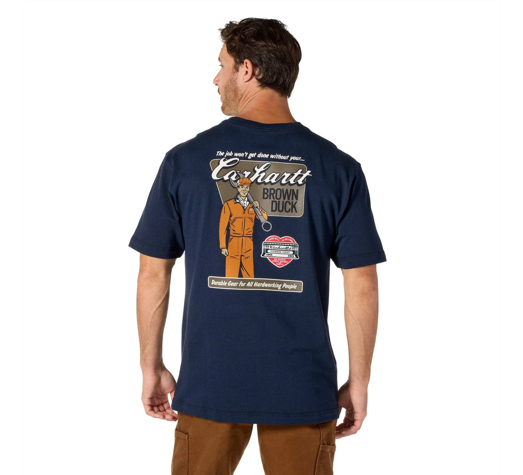 Men's Heavyweight Loose Graphic T-Shirt - Navy