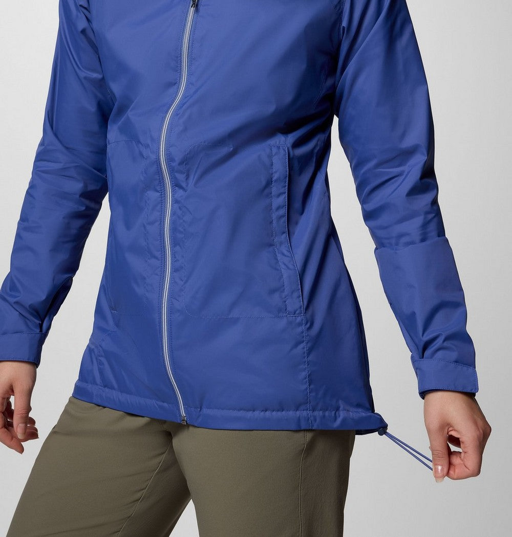 Women's Lined Long Rain Jacket - Blue