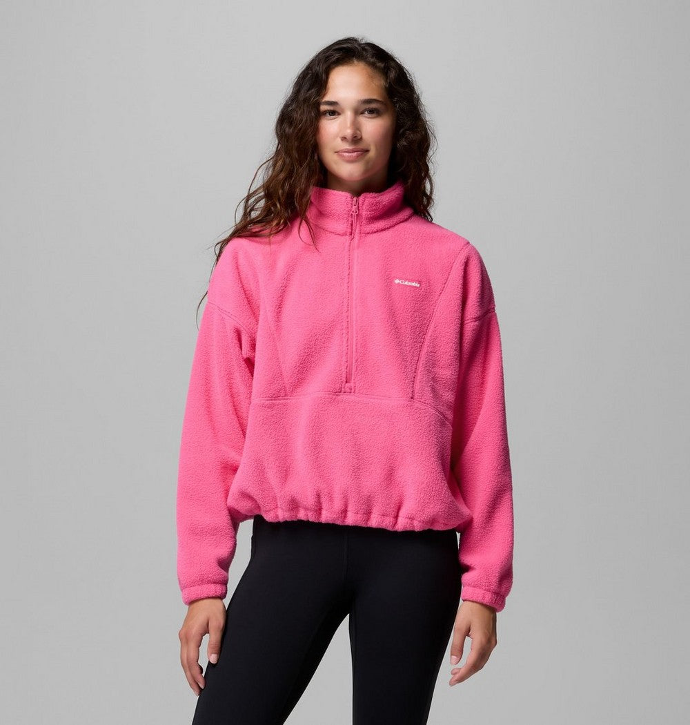 Women's Fleece Half-Zip Pullover - Blue Grey