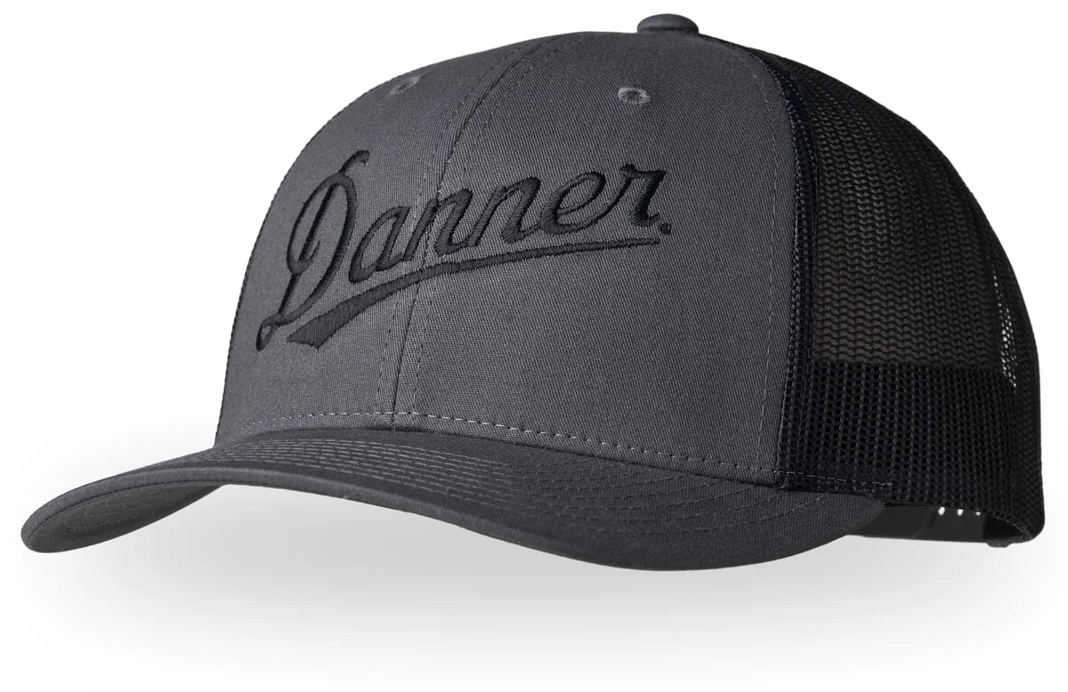 Embroidered Low-Profile Trucker Cap - Charcoal