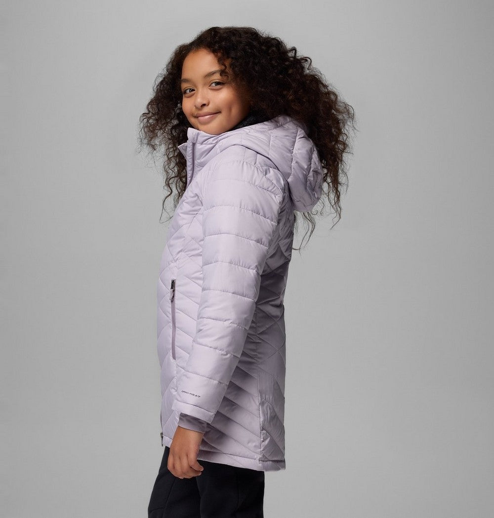 Girls' Long Insulated Hooded Jacket - Wine