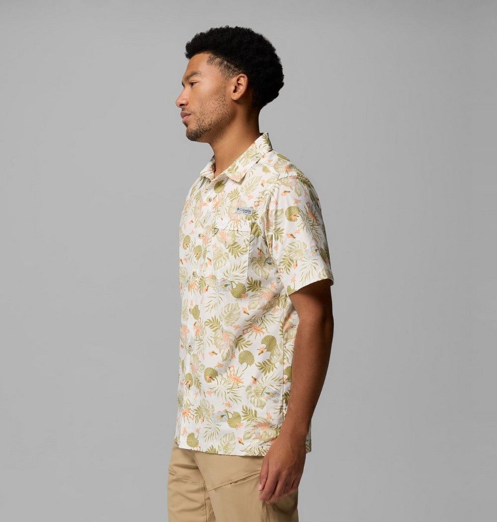 Men's Short-Sleeve Cotton Camp Shirt - Gray