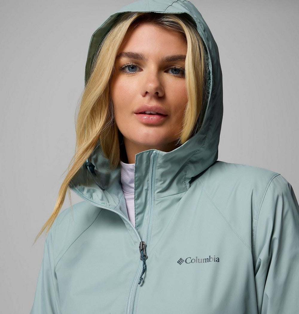 Women's Lined Long Rain Jacket - Blue