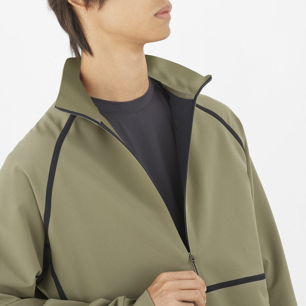 Unisex Half-Zip Softshell Midlayer - Stone Gray