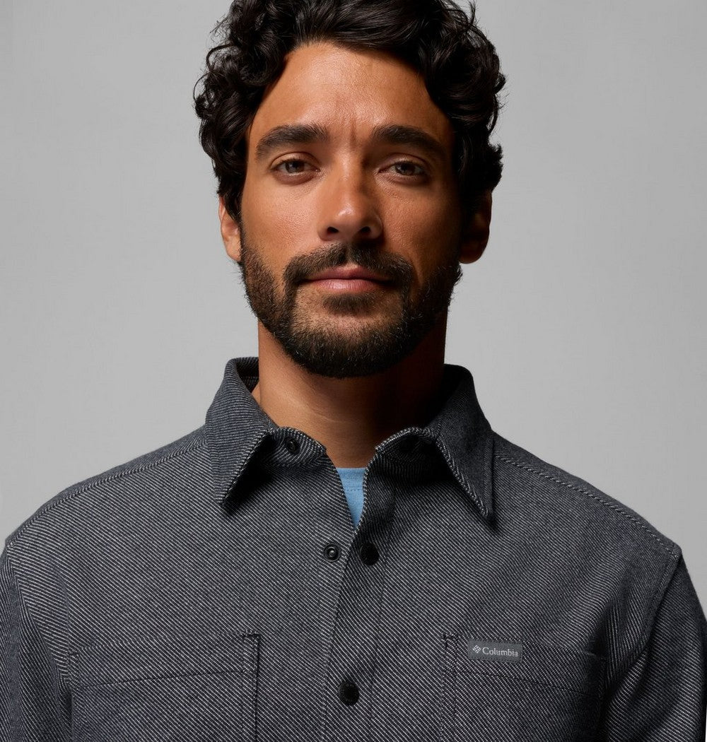 Men's Long-Sleeve Knit Snap Shirt - Black