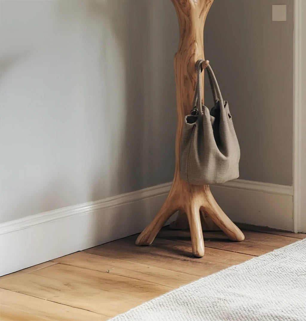 Rustic Wooden Standing Coat Rack