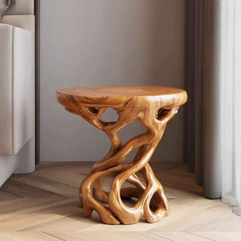 Organic Wood Root End Table