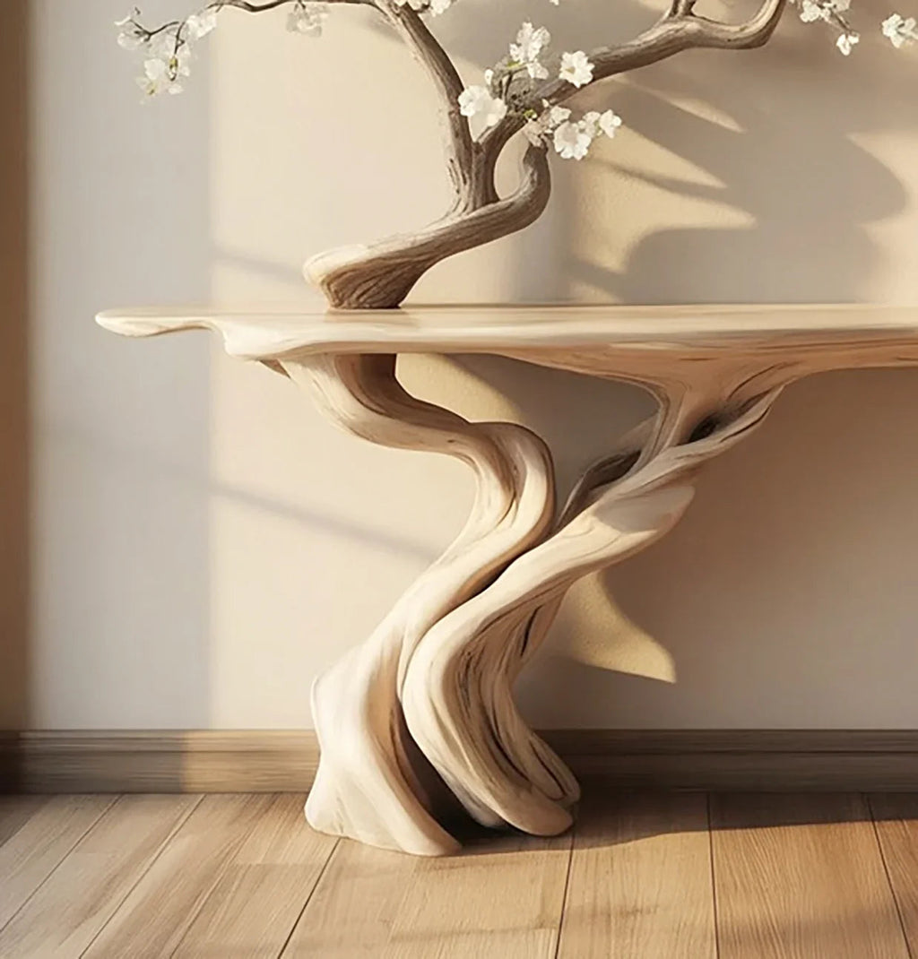 Handmade Solid Wood Tree Console Table