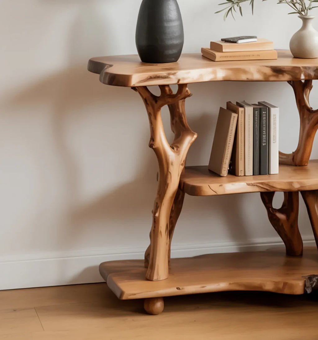 Solid Wood Tree Branch Nightstand