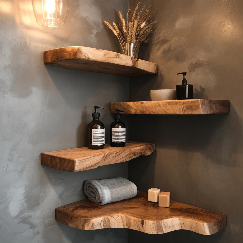 Live Edge Corner Floating Shelf