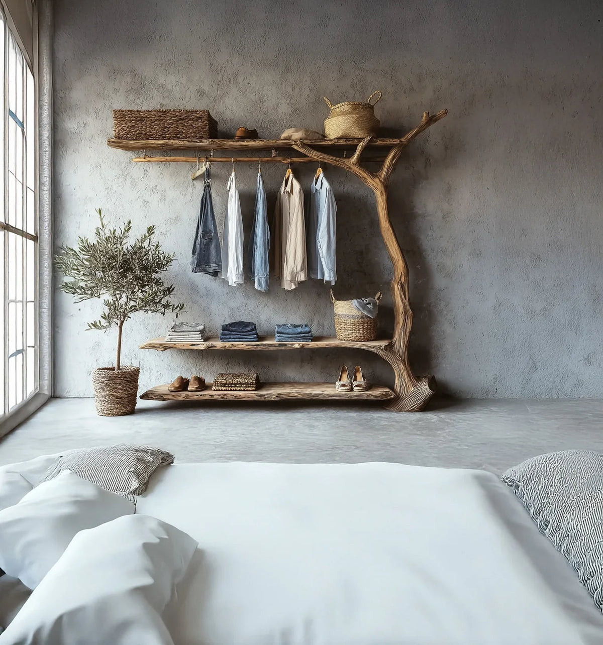 Handcrafted Tree Branch Clothing Rack