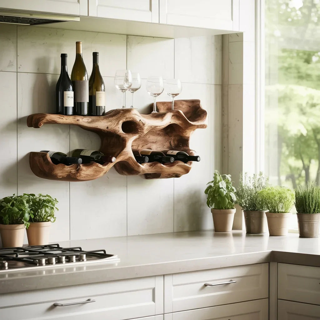 Handcrafted Solid Wood Wine Rack