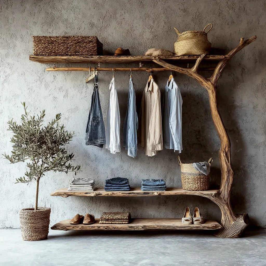 Handcrafted Tree Branch Clothing Rack