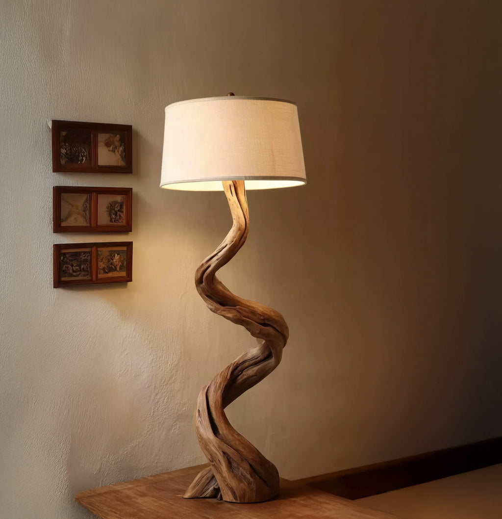 Rustic Driftwood Floor Lamp