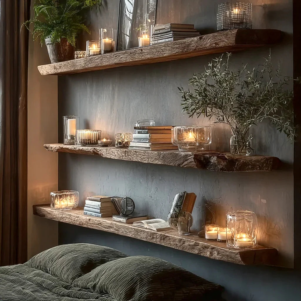 Rustic Live Edge Floating Shelf