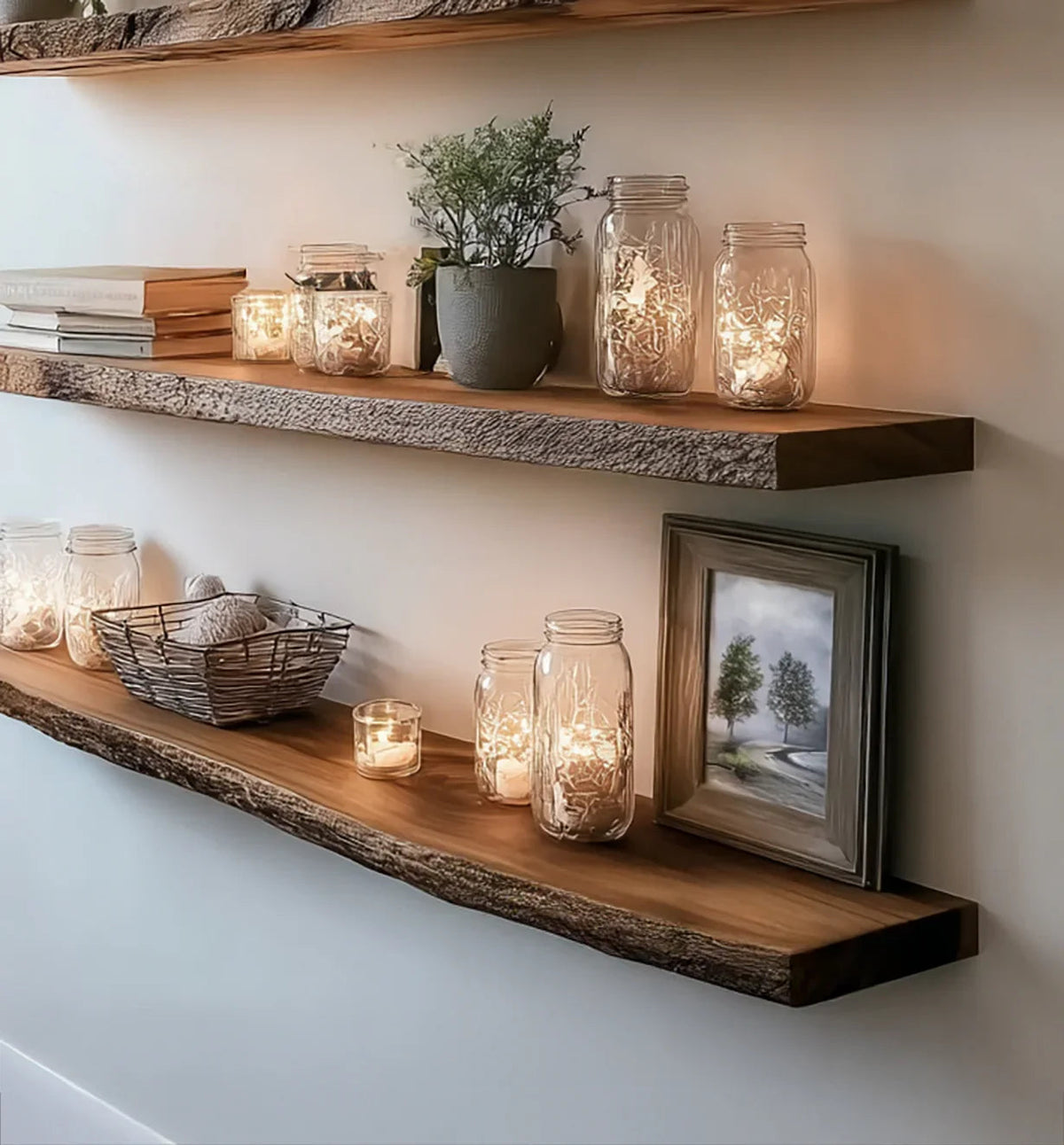 Handmade Live Edge Floating Shelf