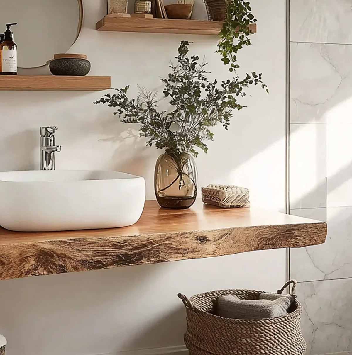 Handmade Reclaimed Wood Floating Vanity