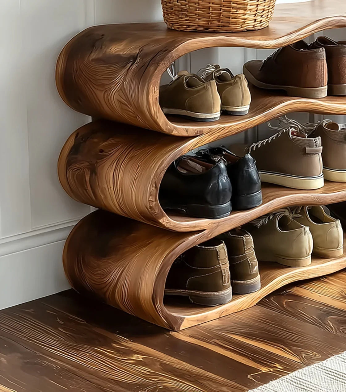 Rustic Hallway Bench For Shoes & Bags
