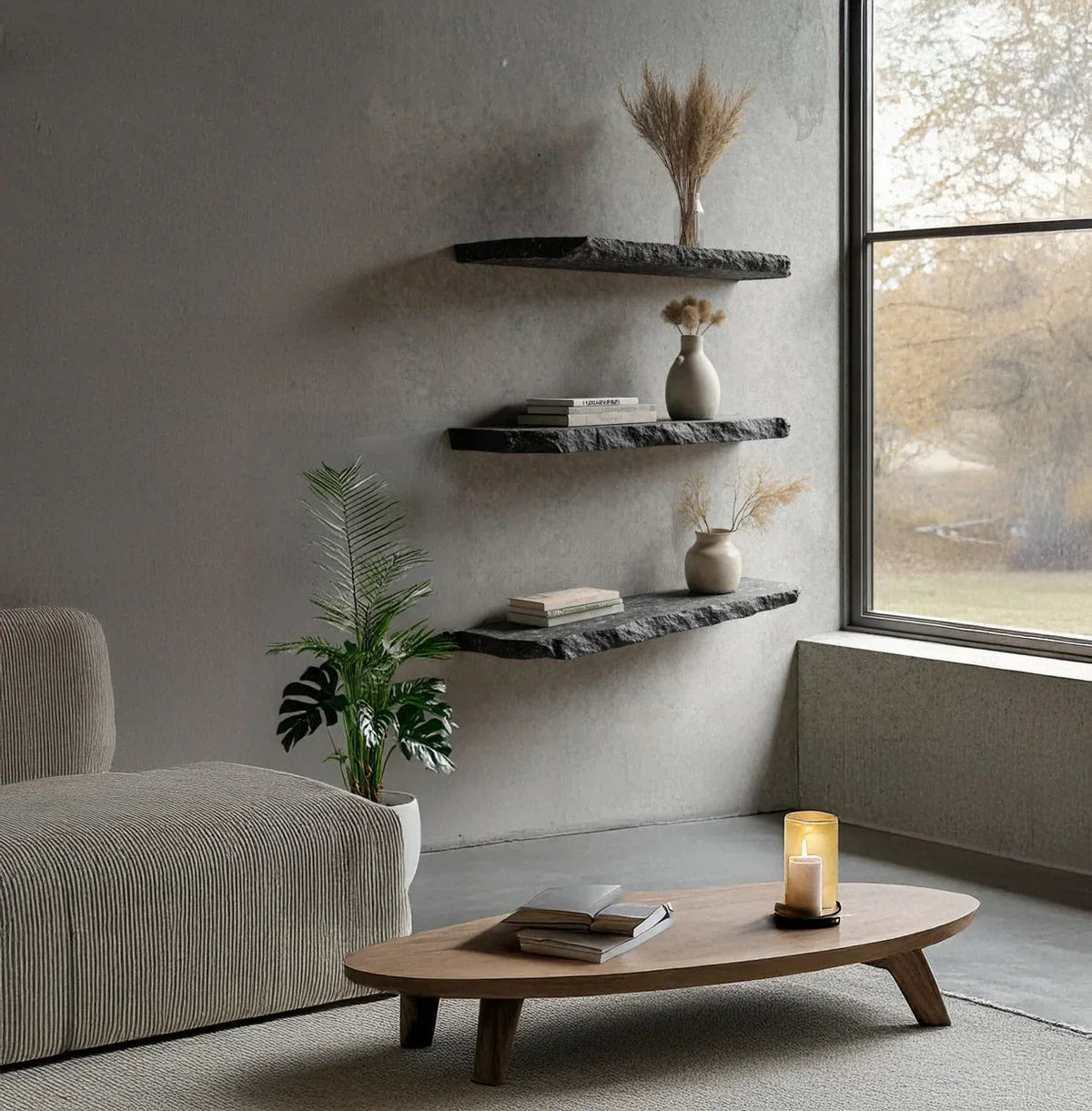 Handmade Rustic Floating Corner Shelf